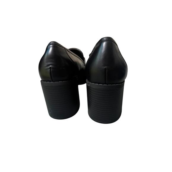 8.5 MARC FISHER WOMENS BLACK DANCEL HEELS LOAFER SHOES - Picture 3 of 6